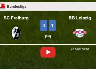RB Leipzig prevails over SC Freiburg 1-0 with a goal scored by K. Kampl. HIGHLIGHTS