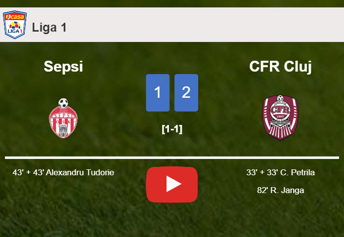 CFR Cluj prevails over Sepsi 2-1. HIGHLIGHTS