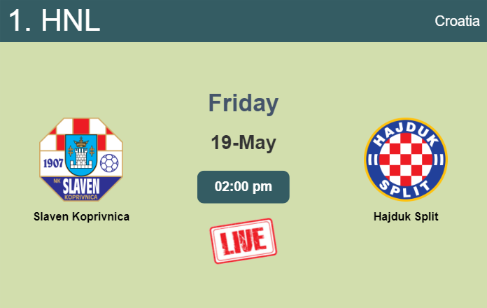 How to watch Slaven Koprivnica vs. Hajduk Split on live stream and at what time