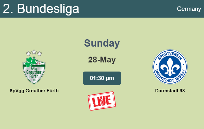 How to watch SpVgg Greuther Fürth vs. Darmstadt 98 on live stream and at what time