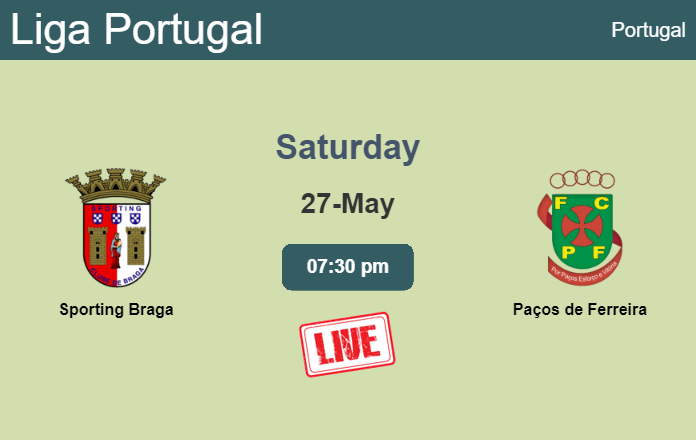 How to watch Sporting Braga vs. Paços de Ferreira on live stream and at what time