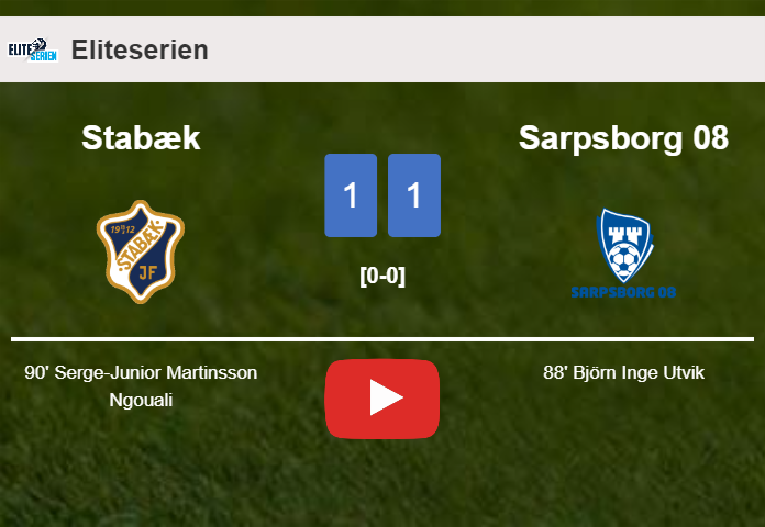 Stabæk grabs a draw against Sarpsborg 08. HIGHLIGHTS