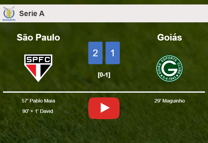 São Paulo recovers a 0-1 deficit to conquer Goiás 2-1. HIGHLIGHTS