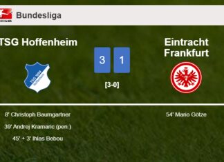 TSG Hoffenheim overcomes Eintracht Frankfurt 3-1