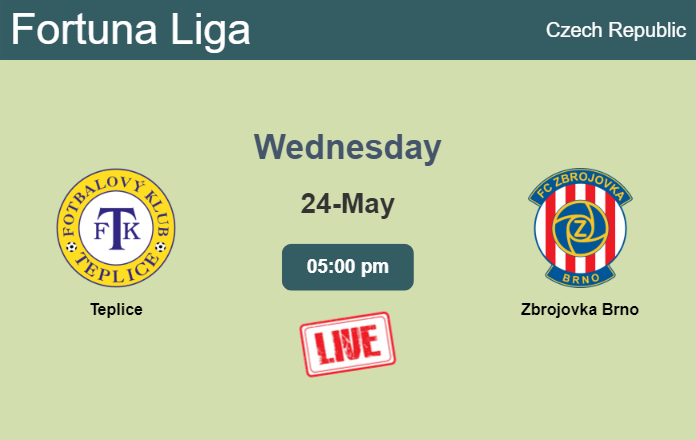 How to watch Teplice vs. Zbrojovka Brno on live stream and at what time