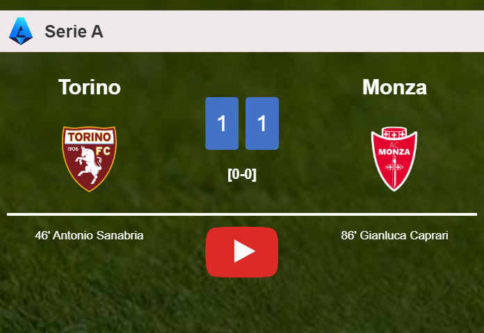 Monza clutches a draw against Torino. HIGHLIGHTS