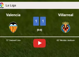 Valencia and Villarreal draw 1-1 on Wednesday. HIGHLIGHTS