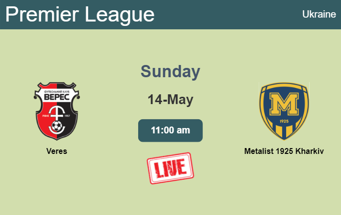 How to watch Veres vs. Metalist 1925 Kharkiv on live stream and at what time
