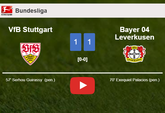 VfB Stuttgart and Bayer 04 Leverkusen draw 1-1 on Sunday. HIGHLIGHTS