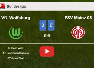 VfL Wolfsburg estinguishes FSV Mainz 05 with 2 goals from J. Wind. HIGHLIGHTS
