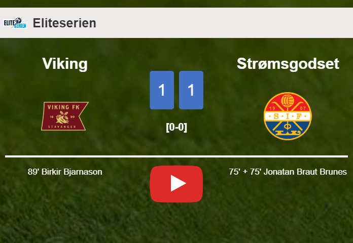 Viking grabs a draw against Strømsgodset. HIGHLIGHTS