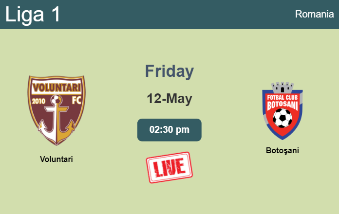 How to watch Voluntari vs. Botoşani on live stream and at what time