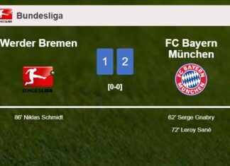FC Bayern München clutches a 2-1 win against Werder Bremen