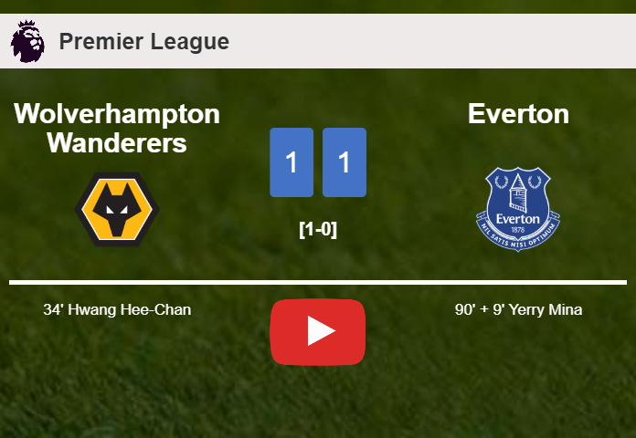 Everton steals a draw against Wolverhampton Wanderers. HIGHLIGHTS