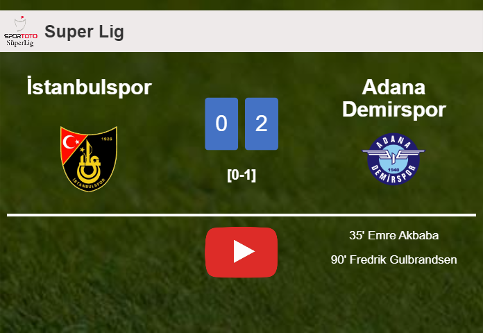 Adana Demirspor defeated İstanbulspor with a 2-0 win. HIGHLIGHTS