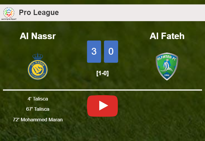 Al Nassr tops Al Fateh 3-0. HIGHLIGHTS