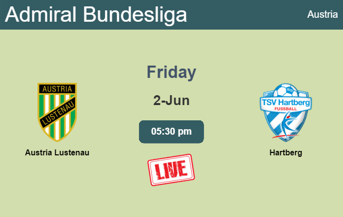 How to watch Austria Lustenau vs. Hartberg on live stream and at what time