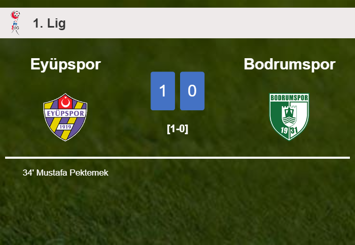 Eyüpspor conquers Bodrumspor 1-0 with a goal scored by M. Pektemek