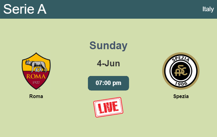How to watch Roma vs. Spezia on live stream and at what time