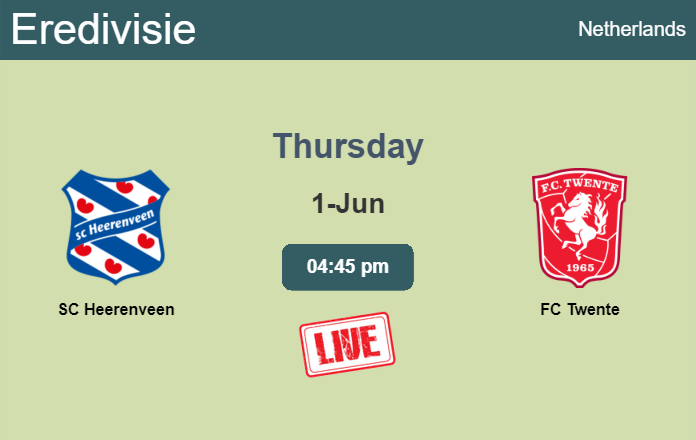 How to watch SC Heerenveen vs. FC Twente on live stream and at what time