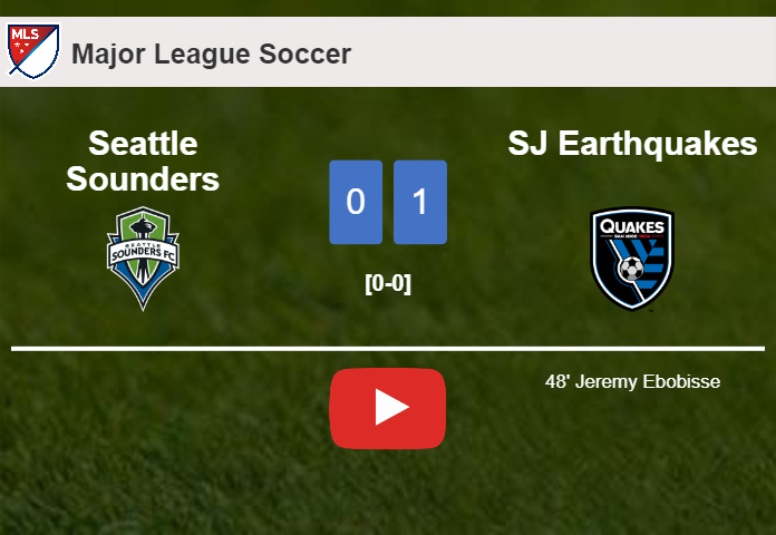 SJ Earthquakes overcomes Seattle Sounders 1-0 with a goal scored by J. Ebobisse. HIGHLIGHTS