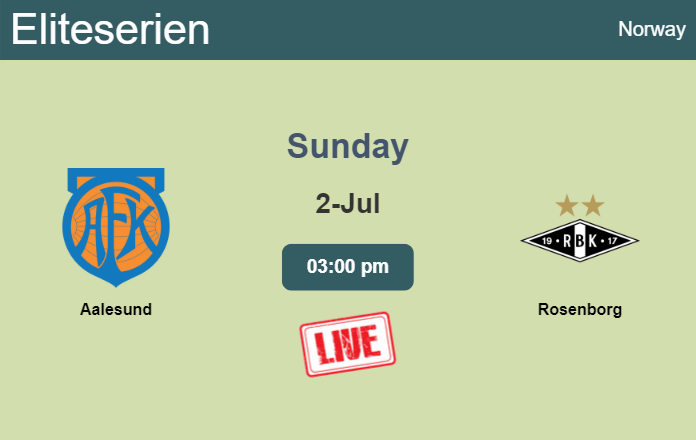 How to watch Aalesund vs. Rosenborg on live stream and at what time