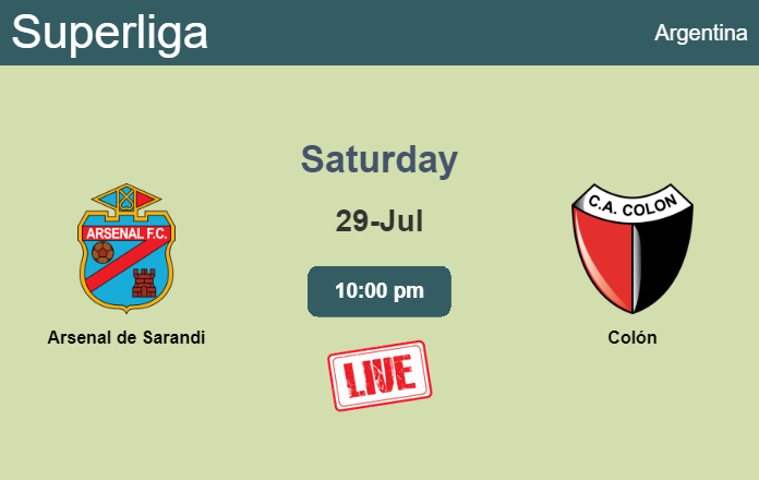 How to watch Arsenal de Sarandi vs. Colón on live stream and at what time
