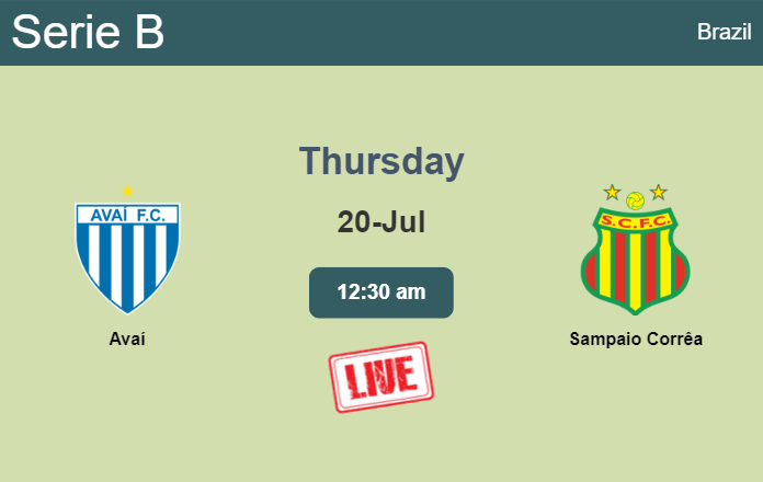 How to watch Avaí vs. Sampaio Corrêa on live stream and at what time