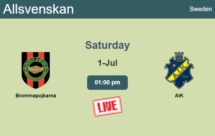 How to watch Brommapojkarna vs. AIK on live stream and at what time