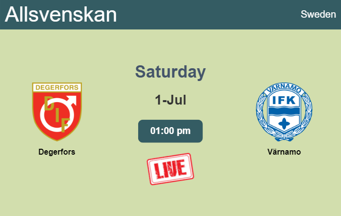 How to watch Degerfors vs. Värnamo on live stream and at what time