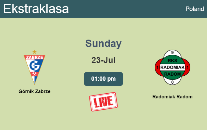 How to watch Górnik Zabrze vs. Radomiak Radom on live stream and at what time