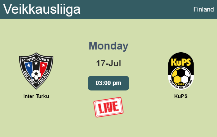 How to watch Inter Turku vs. KuPS on live stream and at what time