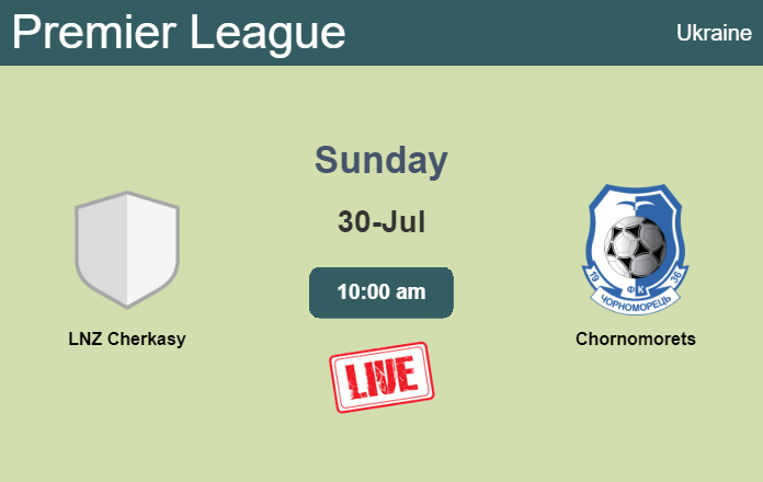 How to watch LNZ Cherkasy vs. Chornomorets on live stream and at what time