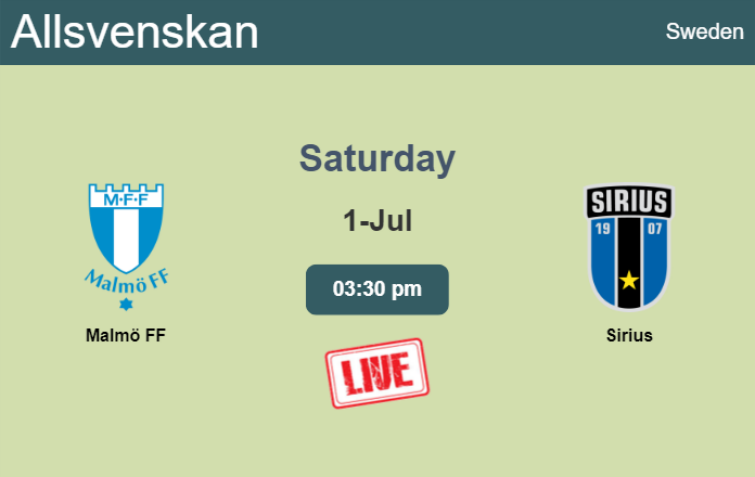 How to watch Malmö FF vs. Sirius on live stream and at what time