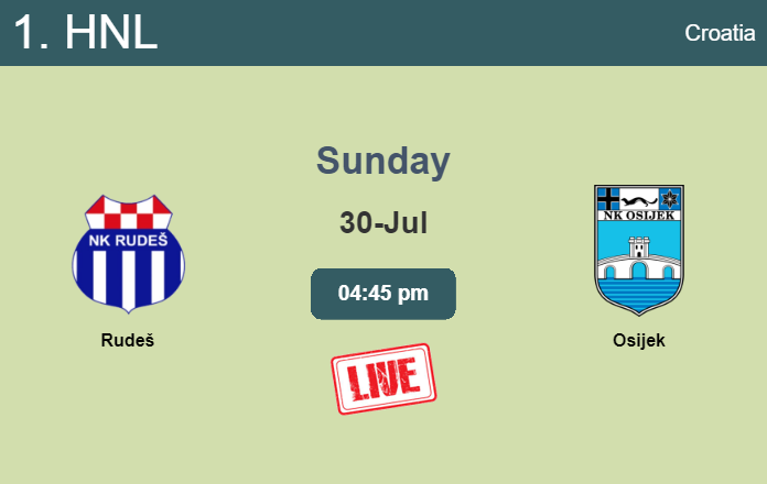 How to watch Rudeš vs. Osijek on live stream and at what time