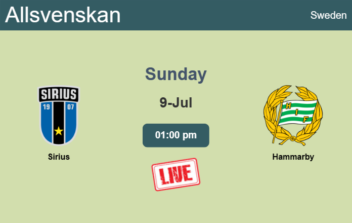 How to watch Sirius vs. Hammarby on live stream and at what time
