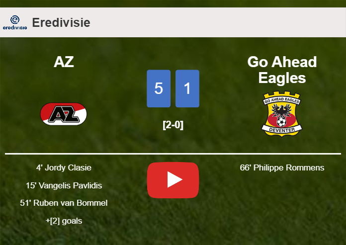 AZ wipes out Go Ahead Eagles 5-1 after playing a fantastic match. HIGHLIGHTS