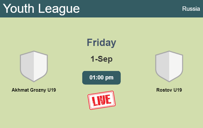 How to watch Akhmat Grozny U19 vs. Rostov U19 on live stream and at what time