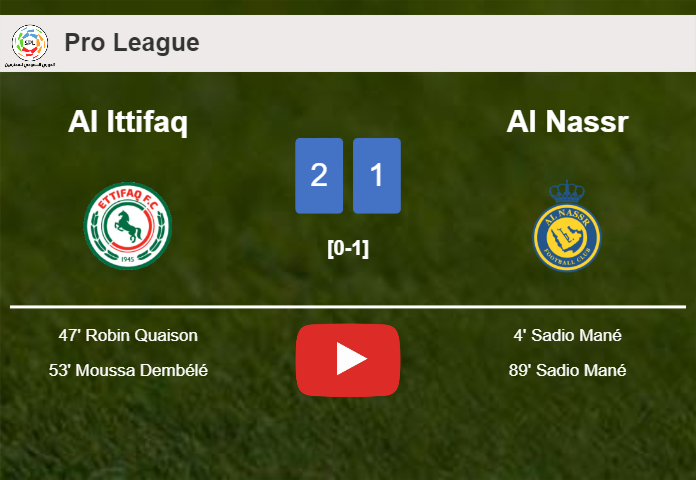 Al Ittifaq recovers a 0-1 deficit to beat Al Nassr 2-1. HIGHLIGHTS