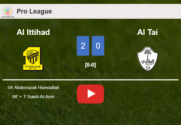 Al Ittihad prevails over Al Tai 2-0 on Saturday. HIGHLIGHTS