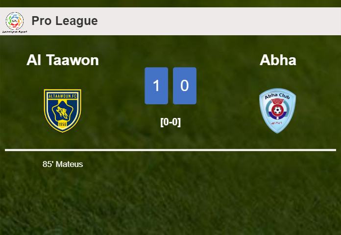 Al Taawon prevails over Abha 1-0 with a late goal scored by Mateus
