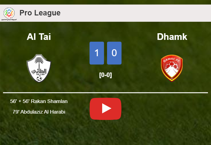 Al Tai tops Dhamk 1-0 with a goal scored by A. Al. HIGHLIGHTS