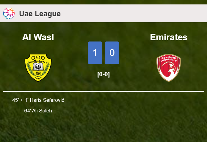 Al Wasl prevails over Emirates 1-0 with a goal scored by A. Saleh