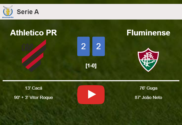 Athletico PR and Fluminense draw 2-2 on Sunday. HIGHLIGHTS