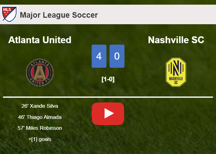 Atlanta United obliterates Nashville SC 4-0 showing huge dominance. HIGHLIGHTS