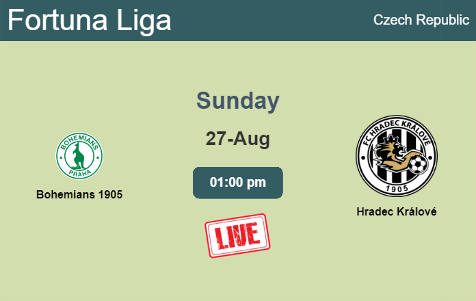 How to watch Bohemians 1905 vs. Hradec Králové on live stream and at what time