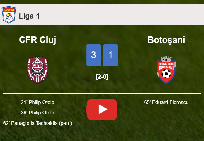 CFR Cluj defeats Botoşani 3-1. HIGHLIGHTS