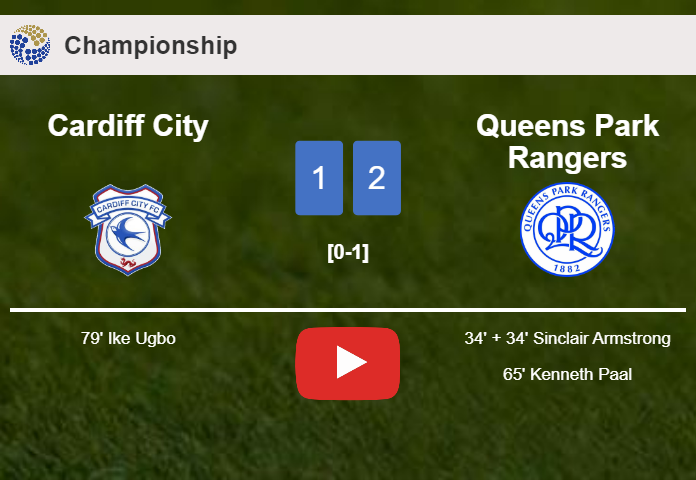 Queens Park Rangers beats Cardiff City 2-1. HIGHLIGHTS