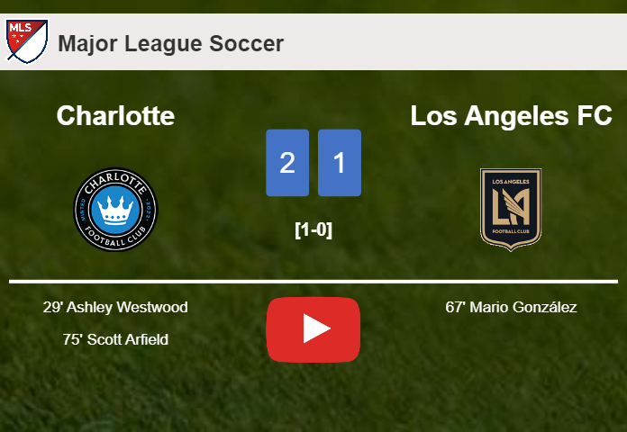 Charlotte conquers Los Angeles FC 2-1. HIGHLIGHTS