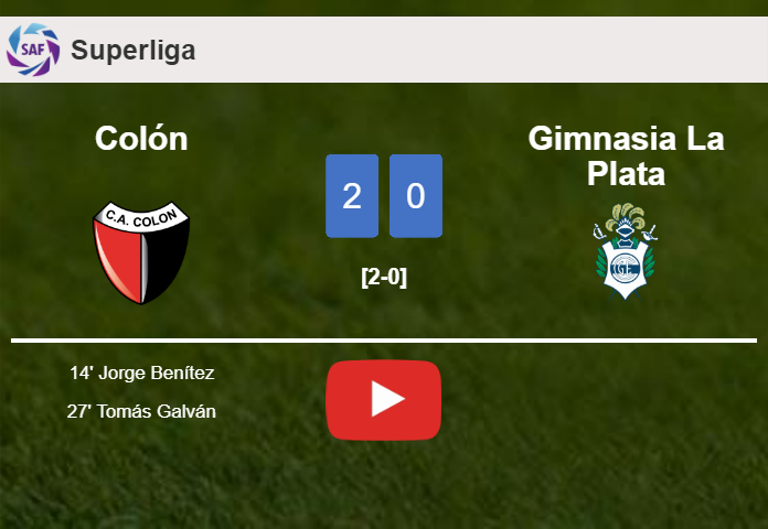 Colón beats Gimnasia La Plata 2-0 on Friday. HIGHLIGHTS